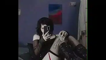 [TEASER] Goth Latina Tease – Platform Boots & Red Straps (Full Video on Profile)